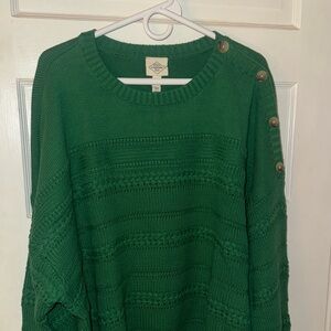 NWT St. John’s Bay Detailed Women’s Green Sweater Size 4X